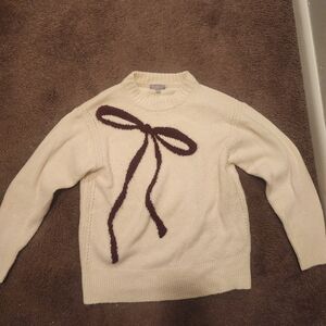 J.Crew Relaxed crewneck pullover in bow print, Sz XS